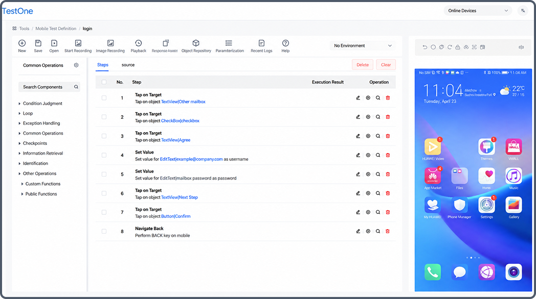 Mobile application automated testing