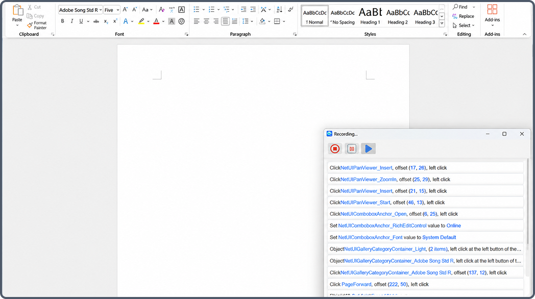 Desktop application recording